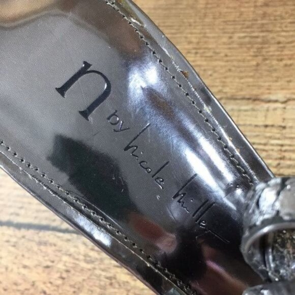 Nicole Miller Slingback High Heels Silver Metallic Womens 8 M Open Toe - Picture 8 of 13